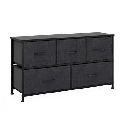 5 Drawer Storage Chest - Black