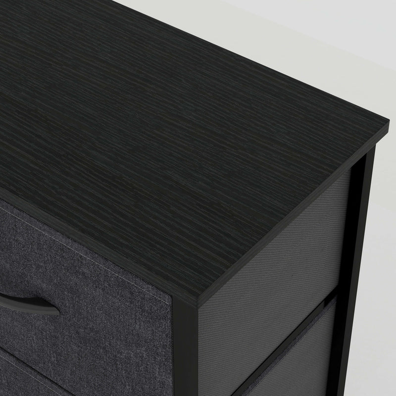 5 Drawer Storage Chest - Black