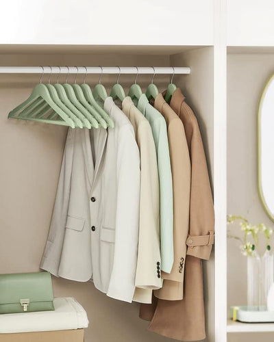 Wooden Coat Hanger Green (Set of 20)