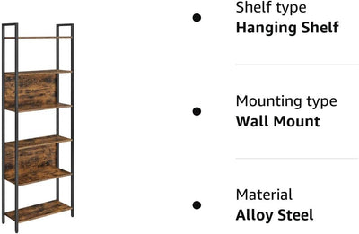 Vasagle 6 Tier Bookcase Tall Storage Shelves