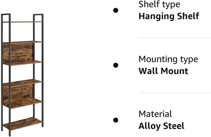 Vasagle 6 Tier Bookcase Tall Storage Shelves