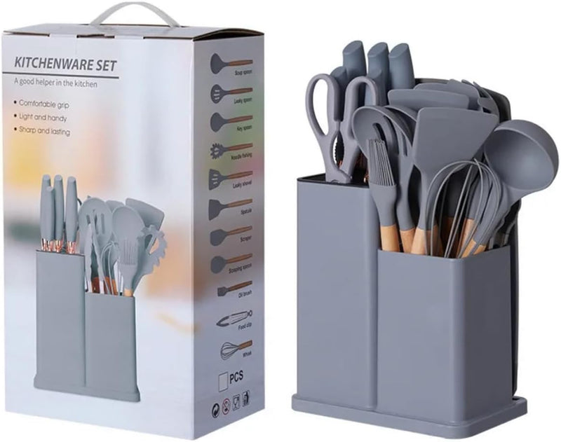 Silicone Kitchenware & Stainless Steel Knife Set