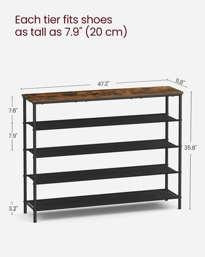 Vasagle 5 Tier Shoe Storage Rack For 20-24 Pairs of Shoes