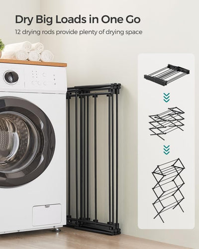 Foldable Clothes Drying Rack - Black