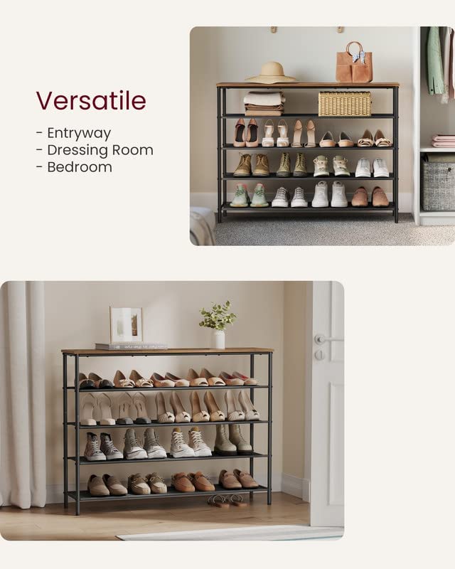 Vasagle 5 Tier Shoe Storage Rack For 20-24 Pairs of Shoes