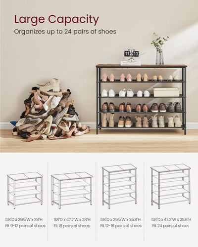 Vasagle 5 Tier Shoe Storage Rack For 20-24 Pairs of Shoes