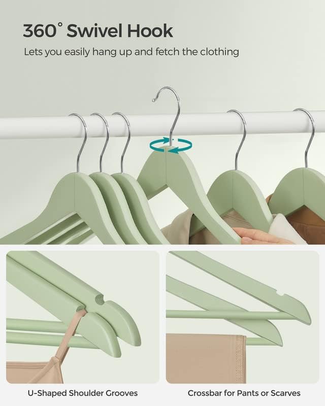 Wooden Coat Hanger Green (Set of 20)