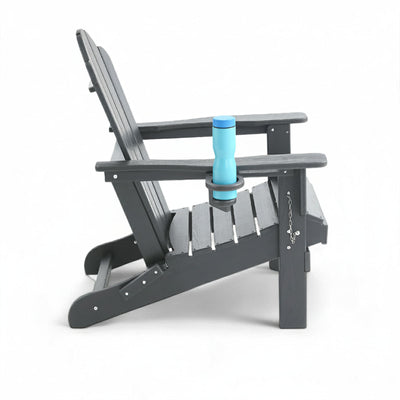 Adirondack Outdoor Chair with Cup Holder - Grey