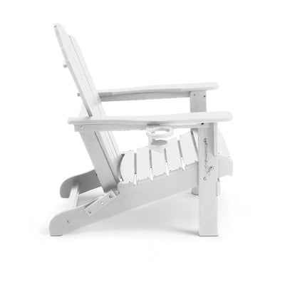 Adirondack Outdoor Chair with Cup Holder - White