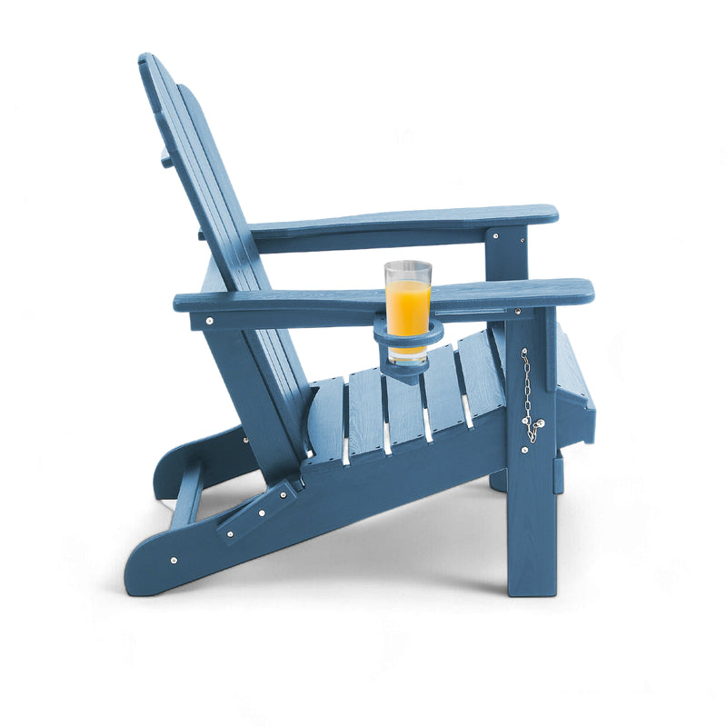 Adirondack Outdoor Chair with Cup Holder - Blue
