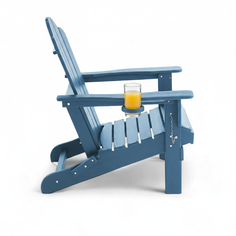 Adirondack Outdoor Chair with Cup Holder - Blue