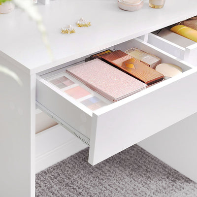 Dressing Table with Tri-Fold Mirror And Drawers