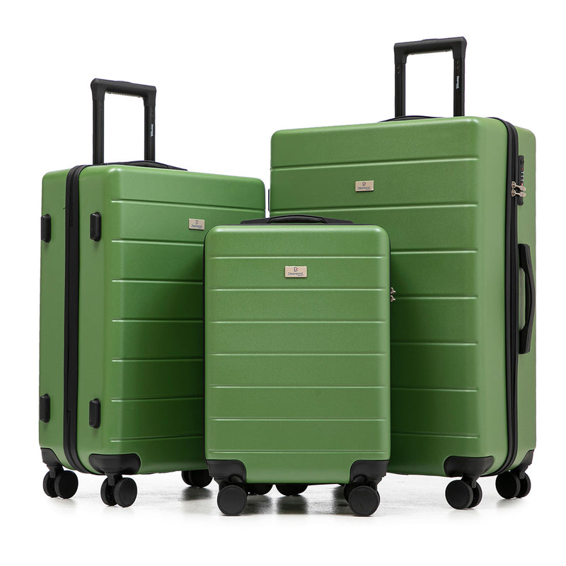 Luggage Suitcase - Green (Set of 3)