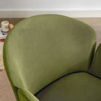 Elle Velvet Office Chair - Green