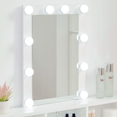 Ella Dressing Table with LED Lights & Stool – White