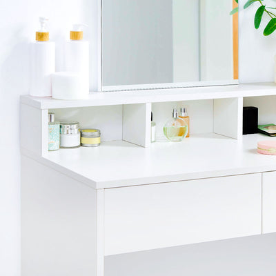 Aria Dressing Table with Mirror – White