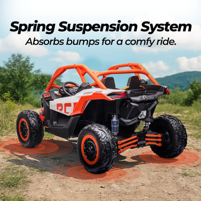 Kids Ride On UTV – Can-Am Maverick 24V Electric Car (Orange)