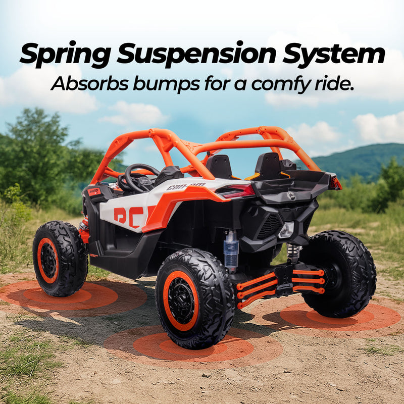Kids Ride On UTV – Can-Am Maverick 24V Electric Car (Orange)