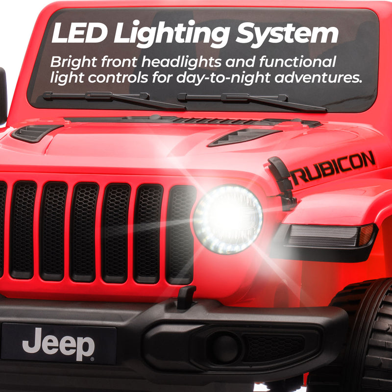 Kids Ride On Jeep – Wrangler Rubicon 12V Electric Car (Red)