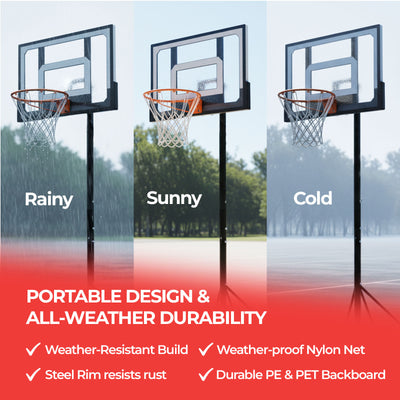 DynaSpace Kids 108–210cm Adjustable Basketball Hoop Stand Set