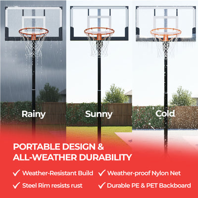 DynaSpace Heavy Duty 150–305cm Outdoor Basketball Hoop