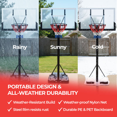 DynaSpace Pro 245–305cm Basketball Hoop Stand Set with Wheels