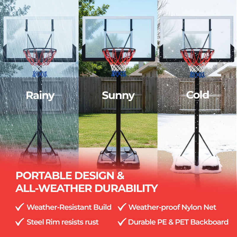 DynaSpace Pro 245–305cm Basketball Hoop Stand Set with Wheels