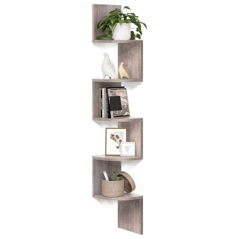 Vasagle 5-tier Floating Wall Book Shelf - Grey