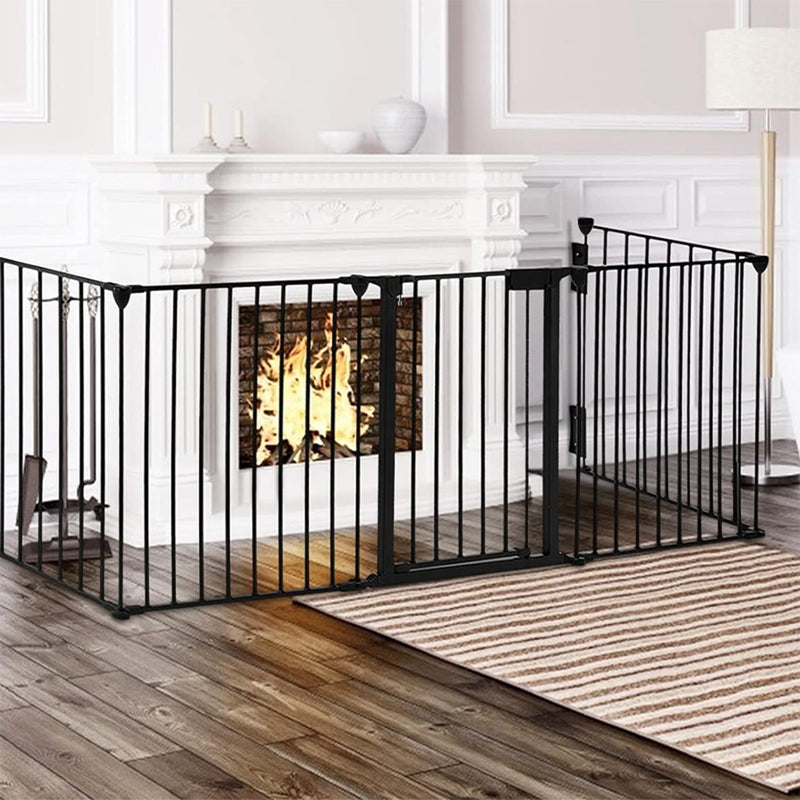 Foldable Pet Gate – 5-Panel Metal Barrier