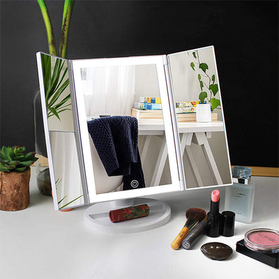 LED Tri-Fold Makeup Mirror