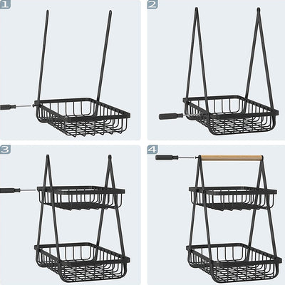 2-Tier Countertop Fruit Basket Fruit Bowl