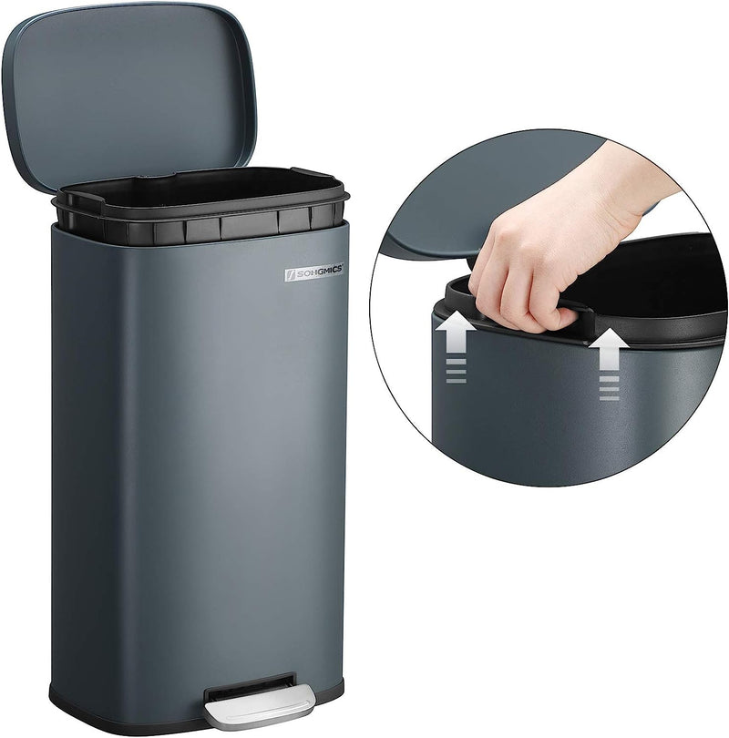 Kitchen Rubbish Bin 30L Grey