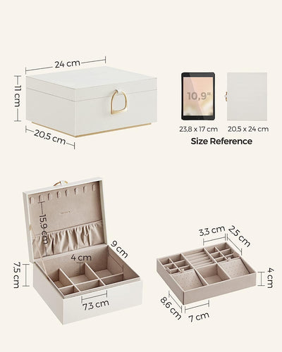 Jewellery Box With Handle - White