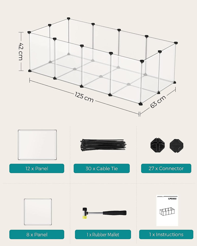 Pet Play Pen Plastic - White