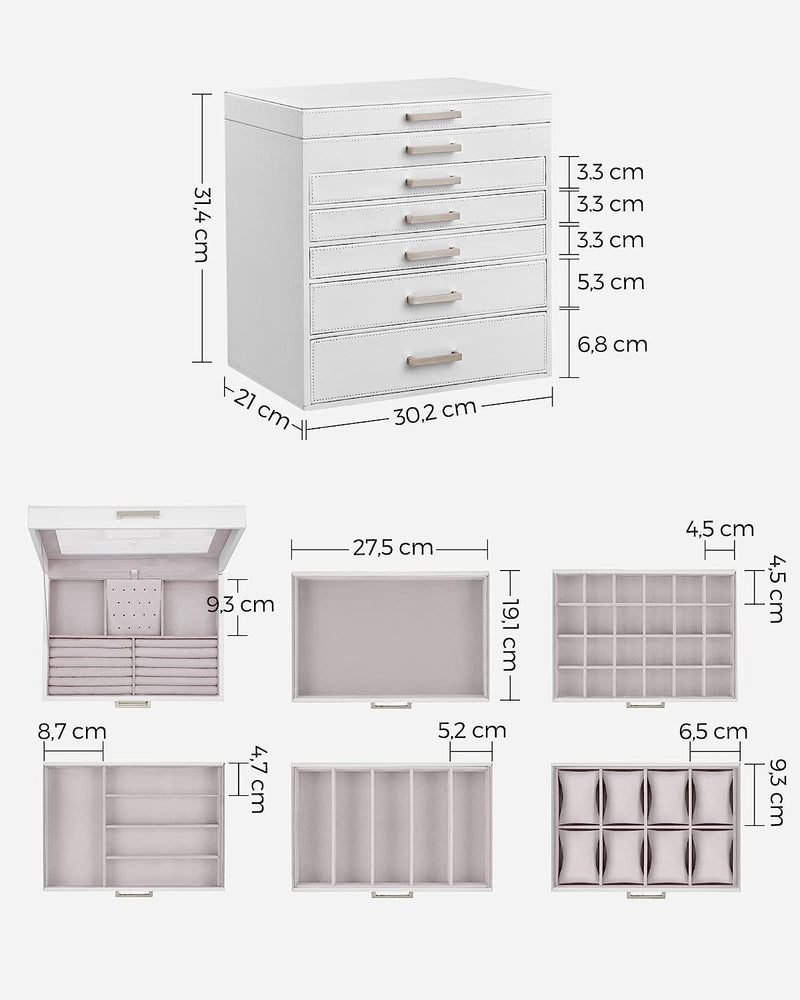 Large Jewellery Organiser With 6 Layers and 5 Drawers