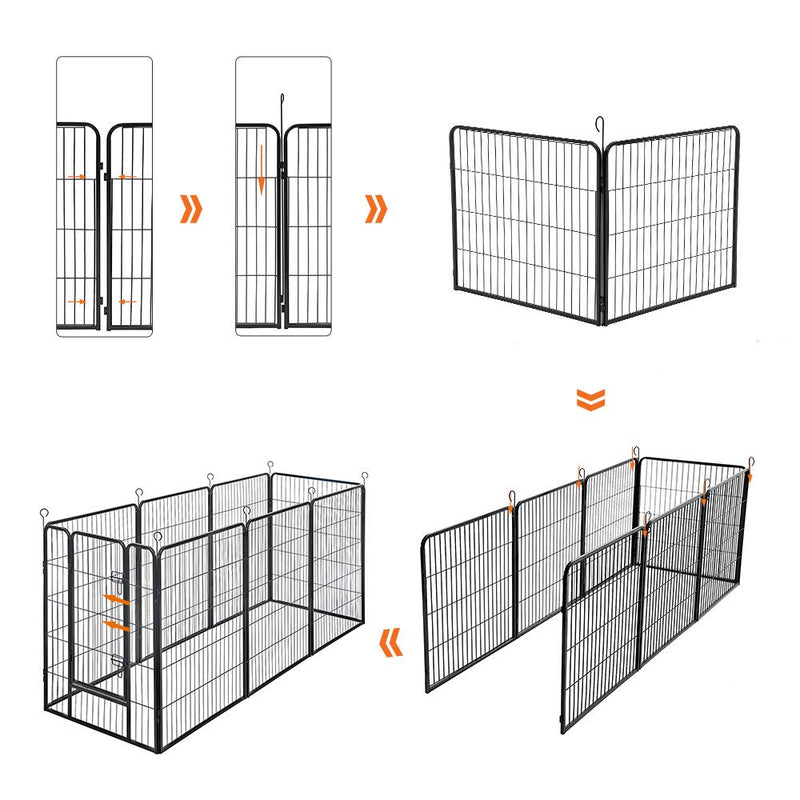 Heavy Duty Dog Playpen XX-Large Black