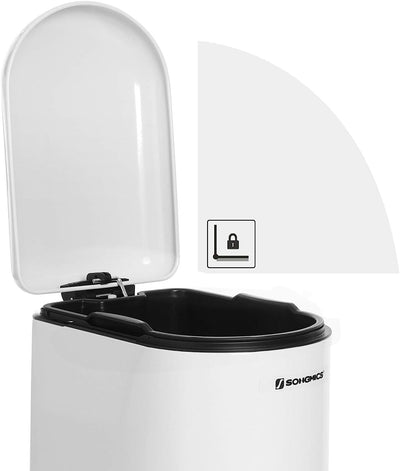 Bathroom Rubbish Bin 10L - White