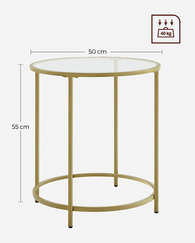 Vasagle Nyla Tempered Glass End Table