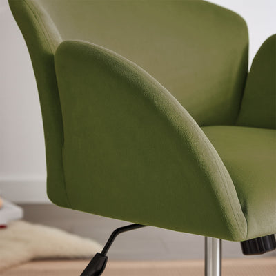 Elle Velvet Office Chair - Green
