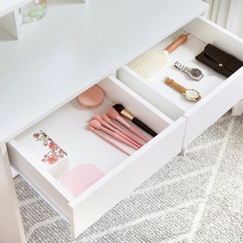 Aria Dressing Table with Mirror – White