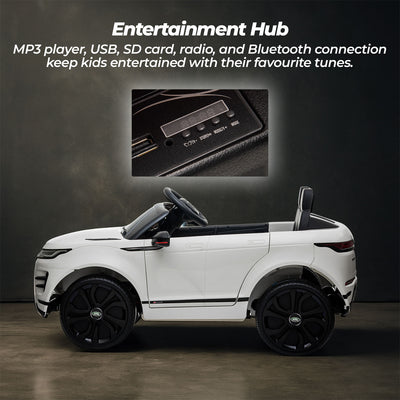 Kids Ride On SUV – Range Rover Evoque 12V Electric Car (White)