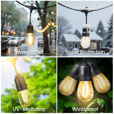 10M LED Outdoor String Lights with 10+3 Bulbs