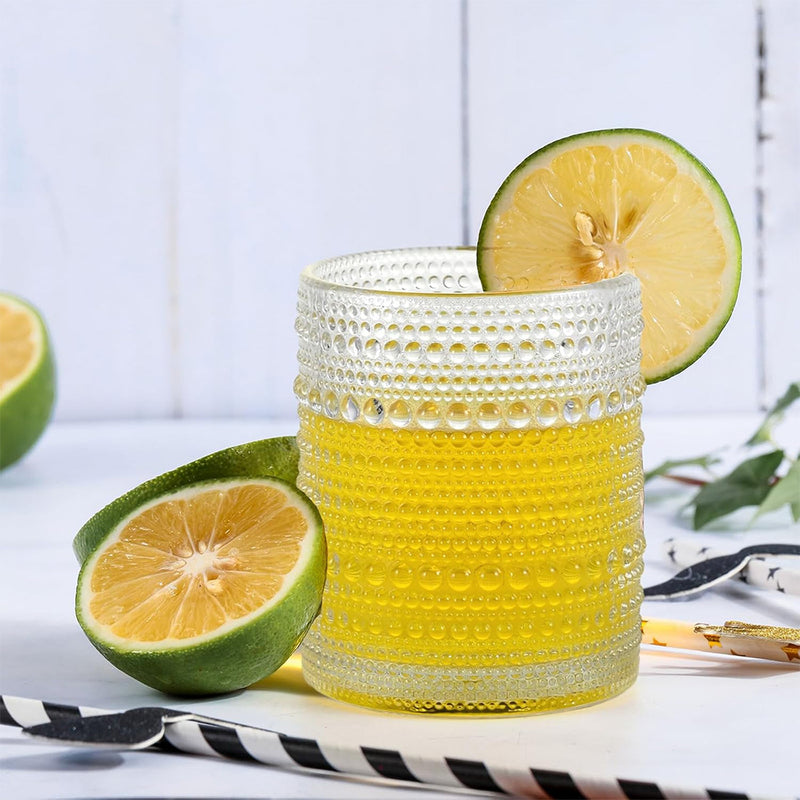 Embossed Vintage Glass (Set of 8)