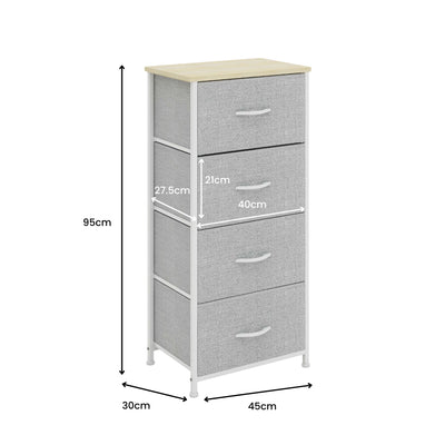 4 Drawer Storage Chest - White