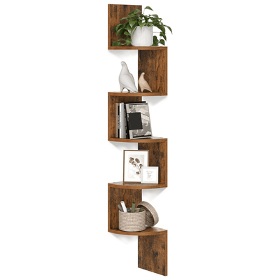 Vasagle 5-tier Floating Wall Book Shelf - Brown