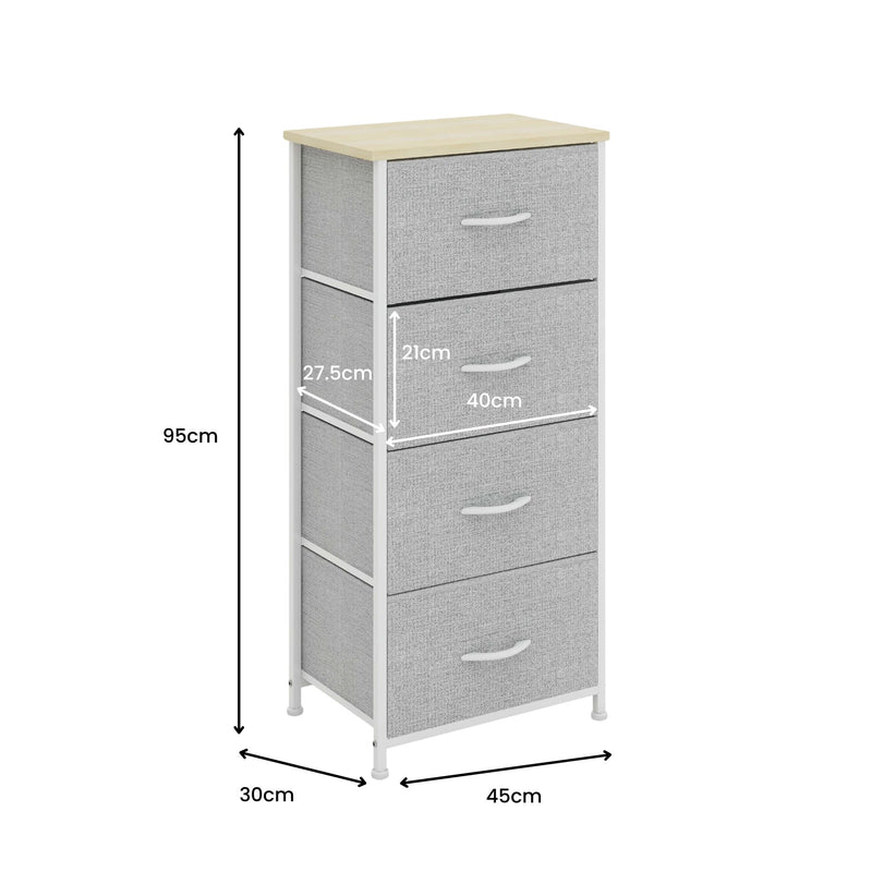 4 Drawer Storage Chest - White