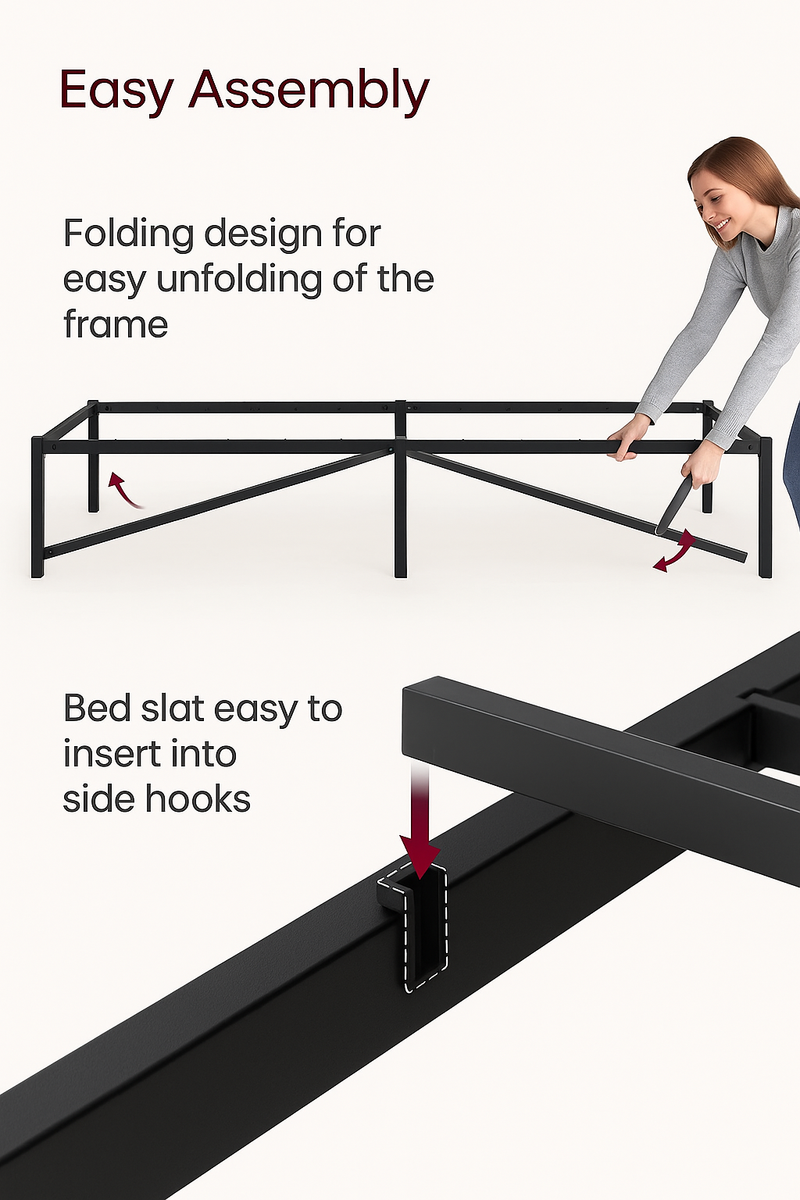 Modern Metal Bed Base – Single