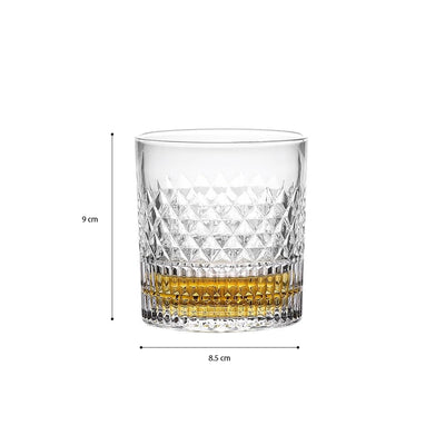 Diamond-Cut Whiskey Glasses (Set of 4)