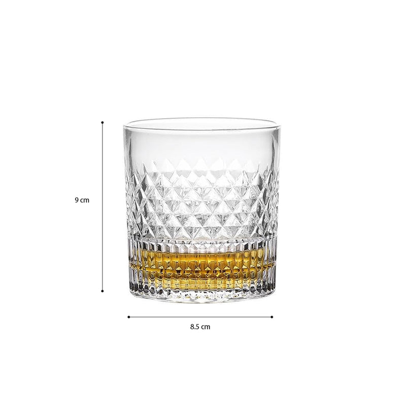 Diamond-Cut Whiskey Glasses (Set of 4)