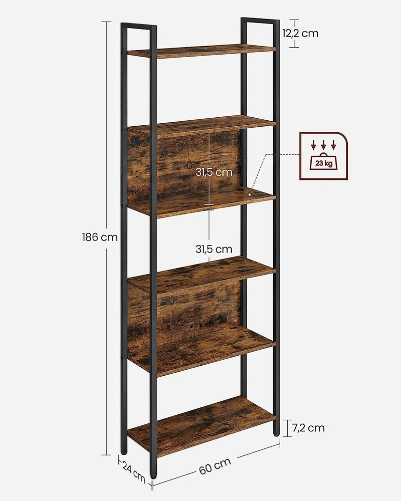 Vasagle 6 Tier Bookcase Tall Storage Shelves